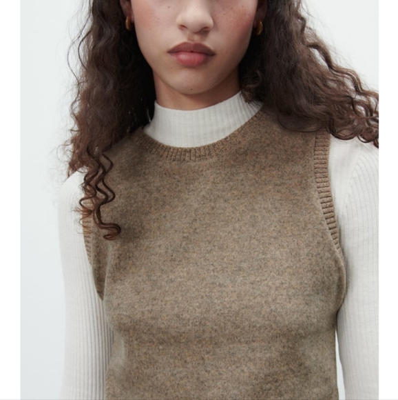 Zara Camel sweater vest - Picture 5 of 7